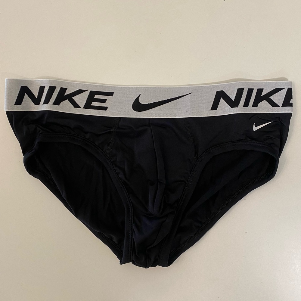 New Medium Nike Brief Black Silver Dri-Fit Men Underwear
